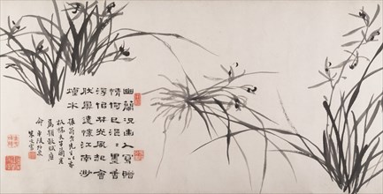 Orchids and Bamboo, dated 1742. Creator: Zheng Xie.