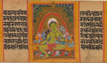 Green Tara...(Perfection of Wisdom) Manuscript, early 12th century. Creator: Unknown.