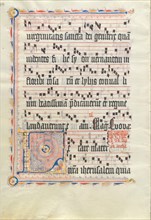 Manuscript Leaf with Initial L, from an Antiphonary, second quarter 15th century. Creator: Unknown.