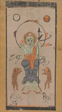 Otsu-e of Shomen Kongoyasha (Vajrayaksha), 17th century. Creator: Unknown.