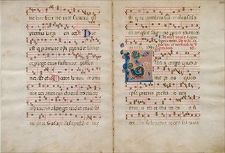 Bifolium with Initial L, from an Antiphonary, 14th century (?). Creator: Unknown.