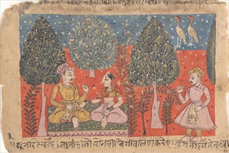Page from a Dispersed Rasikapriya (Lover's Breviary), ca. 1650. Creator: Unknown.