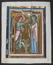 Manuscript Leaf with the Annunciation, from a Psalter , mid-13th century. Creator: Unknown.