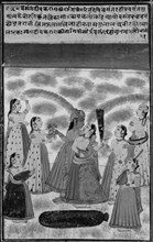 Krishna and Radha Celebrating Holi, late 19th century. Creator: Unknown.