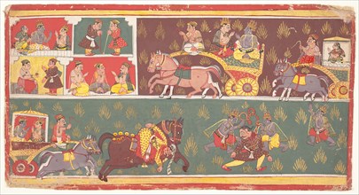 Episodes from Krishna's Life: Folio from a Bhagavata Purana (Ancient Stories of Lord Vishnu), c1700. Creator: Unknown.