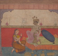 Radha Speaks to Krishna: Page from the Boston Rasikapriya (Lover's Breviary), ca. 1610. Creator: Unknown.