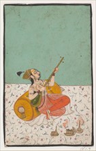 Lady Musician Playing a Sitar, ca. 1800. Creator: Unknown.