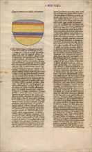 Brazen Sea, one of six illustrated leaves from the Postilla Litteralis..., ca. 1360-1380. Creator: Nicholas of Lyra.