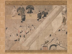 Imperial Visit to the Great Horse Race at the Kaya-no-in Mansion..., 13th-14th century. Creator: Unknown.