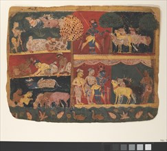 Krishna and the Cowherds: Page from a Dispersed Bhagavata Purana..., ca. 1520-30. Creator: Unknown.