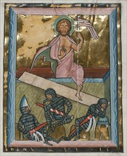 Manuscript Leaf with the Resurrection, from a Psalter, mid-13th century. Creator: Unknown.