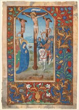 Manuscript Leaf with the Crucifixion, from a Book of Hours, last quarter 15th century. Creator: Unknown.