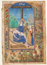 Manuscript Leaf with the Pieta, from a Book of Hours, last quarter 15th century. Creator: Unknown.