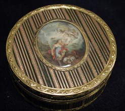 Snuffbox with miniature of sleeping Endymion and Selene, 1772-73. Creator: Unknown.
