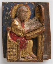 Miniature Relief of Saint John the Evangelist at His Writing Table, 1200-1225. Creator: Unknown.