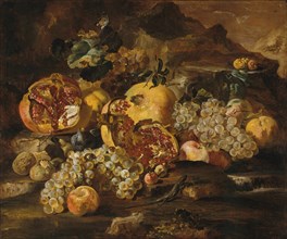 Pomegranates and Other Fruit in a Landscape. Creator: Abraham Brueghel.