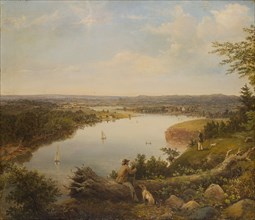 The Hudson River Valley near Hudson, New York, ca. 1850. Creator: American Painter.