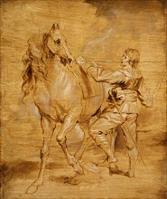 A Man Mounting a Horse, ca. 1630. Creator: Anthony van Dyck.