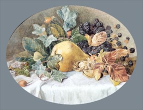 Still Life with Fruit, 1876. Creator: John William Hill.