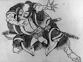 Sakata Kintoki, 18th-19th century. Creator: Hokusai.