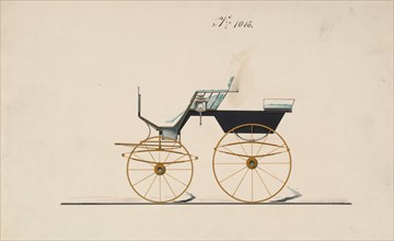 Design for 4 seat Phaeton, no top, no. 1016, 1850-70. Creator: Brewster & Co.