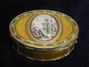 Snuffbox with miniature depicting departure of Telemachus from Egypt, 1780-81. Creator: Charles Ouizille.