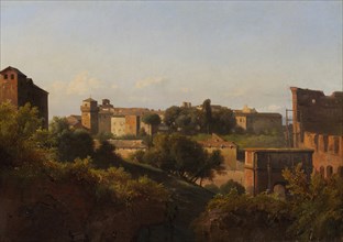 View of the Colosseum and the Arch of Constantine from the Palatine, ca. 1822-24. Creator: Charles Rémond.