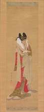 Courtesan with a Letter in Her Mouth, 1756-1815. Creator: Hosoda Eishi.