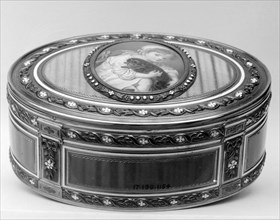 Snuffbox with portrait of a child holding a dog, 1782-83. Creator: David Lhonorey.