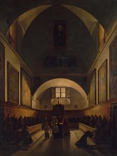 The Choir of the Capuchin Church in Rome, 1814-15. Creator: Francois-Marius Granet.