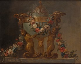 Perfume-burner supported by baby tritons and garlanded with flowers, 18th century. Creator: Unknown.
