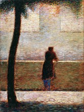 A Man Leaning on a Parapet, ca. 1881. Creator: Georges-Pierre Seurat.