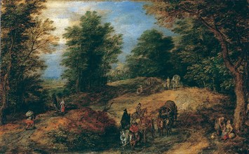 Landscape with Travelers on a Woodland Path, ca. 1607. Creator: Jan Brueghel the Elder.