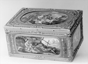 Snuffbox with genre scenes, 1758-59. Creator: Jean Ducrollay.