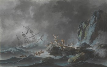 A Shipwreck in a Storm, 1782. Creator: Jean-Baptiste Pillement.