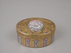 Snuffbox with grisaille decoration of Cupid and Venus, ca. 1766. Creators: Jean-Baptiste Carnay, Jean-François Defer.