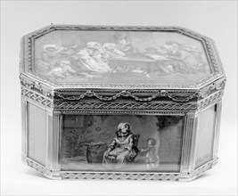 Snuffbox with household scenes, 1769-70. Creator: Jean-Joseph Barrière.