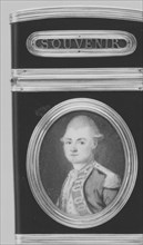 Souvenir with portrait of a man, said to be Lieutenant d'Alézac, 1780-81. Creator: Jean-Pierre Mendouze.