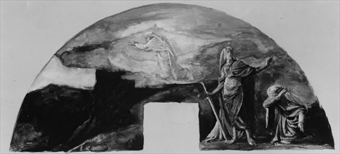 The Moral and Divine Law: Moses Receives the Law on Mount Sinai..., 1903. Creator: John La Farge.