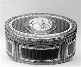 Snuffbox with grisaille miniature of scene from Don Quixote, 1774-75. Creator: Joseph Etienne Blerzy.