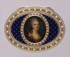 Snuffbox with portrait of a member of the French royal family, probably a daughter of Louis XV, 1783 Creator: Joseph Etienne Blerzy.