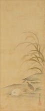 Quail and Millet, late 17th century. Creator: Kiyohara Yukinobu.