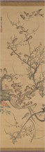Sparrows in a Plum Tree, early 1790s. Creator: Nagasawa Rosetsu.