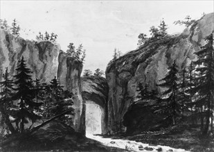 Natural Bridge, Virginia (Copy after an Engraving in François Jean, Marquis..., 1811-ca. 1813. Creator: Pavel Petrovic Svin'in.