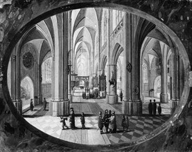 Interior of a Gothic Church by Day, probably ca. 1635-40. Creator: Peeter Neeffs the Elder.