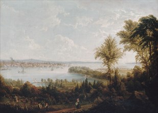 View of the Bay and City of New York from Weehawken, 1840. Creator: Robert Havell.