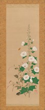 Hollyhocks and Prince?s-Feather Flowers, early 19th century. Creator: Sakai Oho.