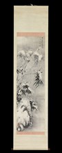 Bamboo and Rock in Snow, spring 1750. Creator: Sakaki Hyakusen.