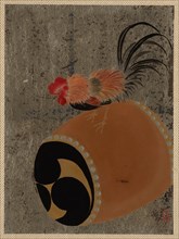 Cock on Drum, 1882. Creator: Shibata Zeshin.