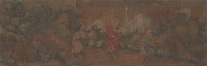 Landscape Painting of Figure in Woodland Setting. Creator: Unknown.